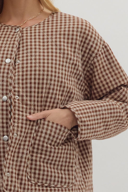 Gingham Quilted Jacket