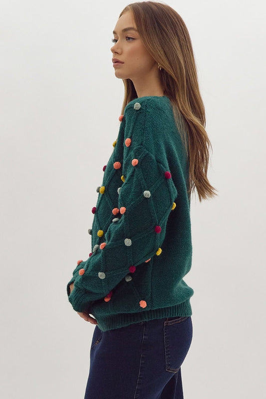 3D PomPom Sweater