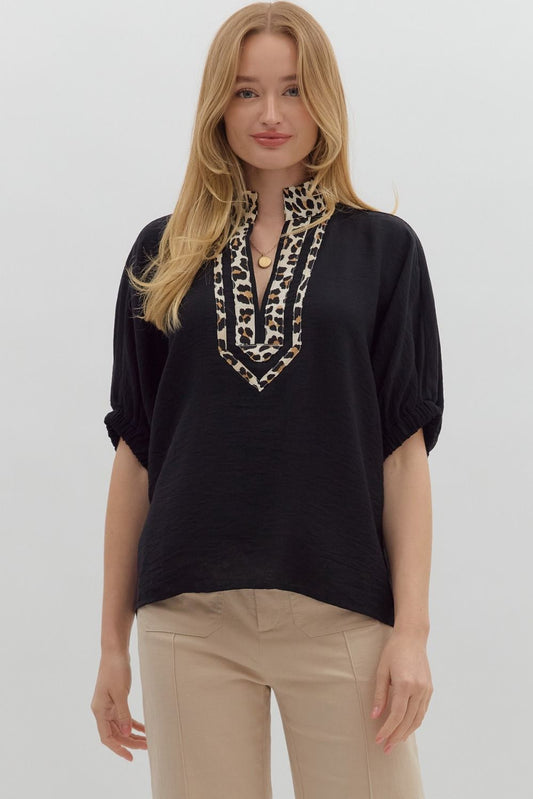 Leopard Dolman Top