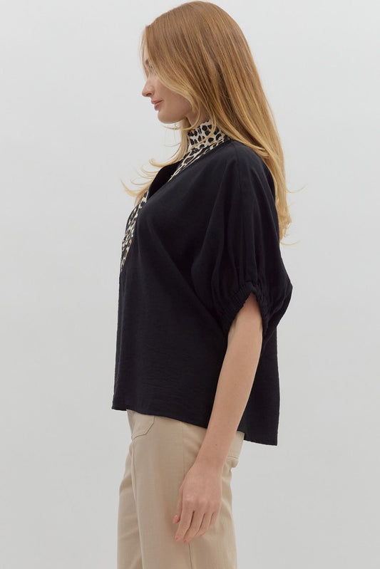 Leopard Dolman Top