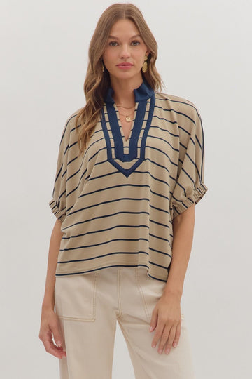 Striped Dolman Sleeve Top