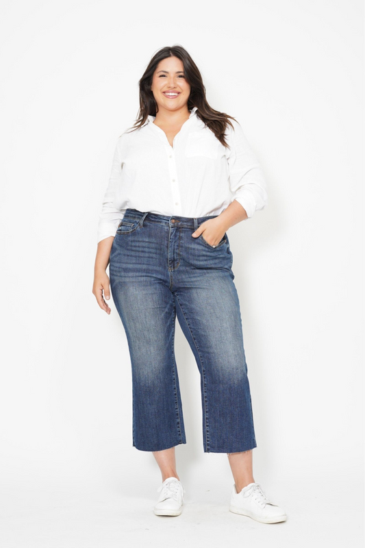 Judy Blue High Waisted Crop Wide Leg Jeans