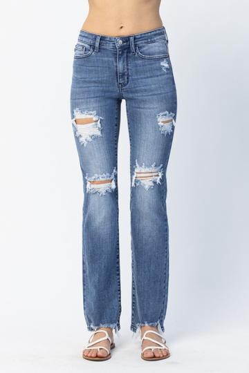 Judy Blue Destroyed Straight Jeans