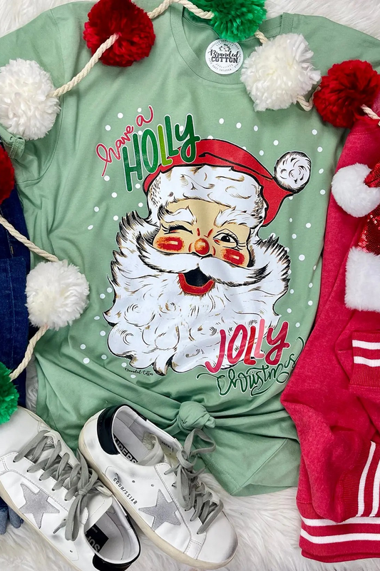 Holly Jolly Christmas Santa Tee