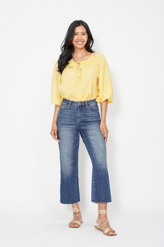 Judy Blue High Waisted Crop Wide Leg Jeans